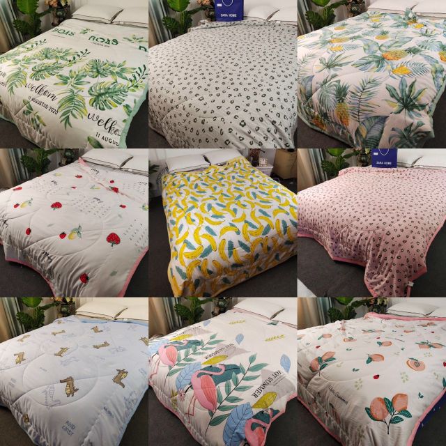 2 chăn zara home( 1 dương xỉ, 1 hình dứa)