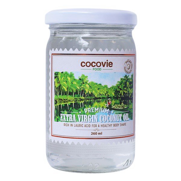 Tinh Dầu Dừa Thượng Hạng Cocovie 260ml - Premium Organic Extra Virgin Coconut Oil 260ml