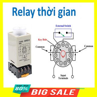 Relay thời gian ckc ah3-3 kèm đế