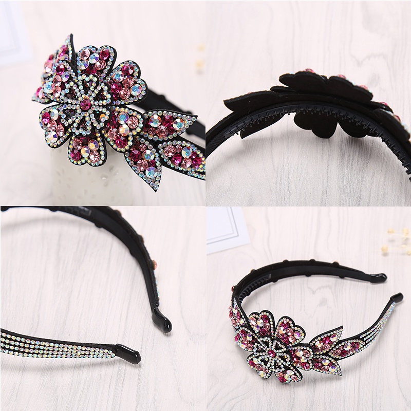 Cài tóc Haimeikang Hàn Quốc retro đính đá rhinestone đầy màu sắc thời trang cho nữ