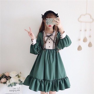 450k đầm dài tay phồng xanh