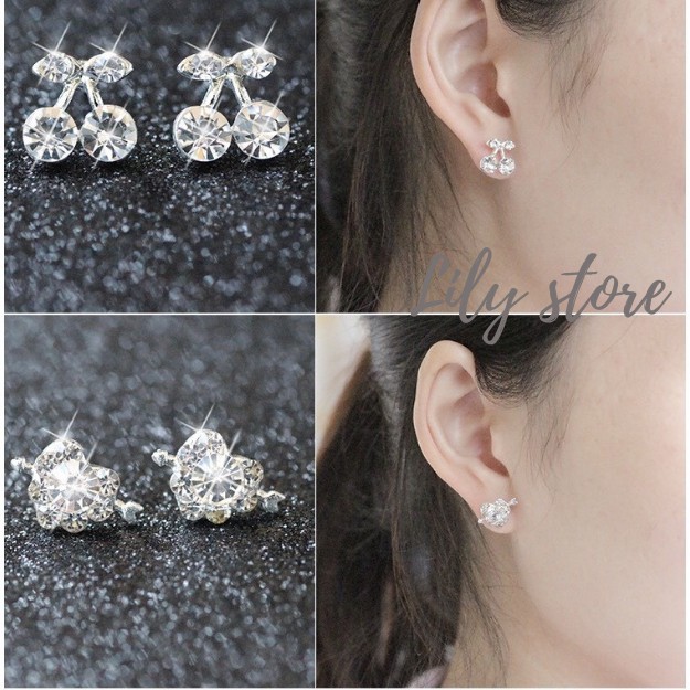 [COMBO 3 ĐÔI] Bông tai nữ nhỏ xinh kiểu dáng Hàn Quốc, Khuyên tai nữ mạ bạc, Hoa tai đẹp rẻ M3