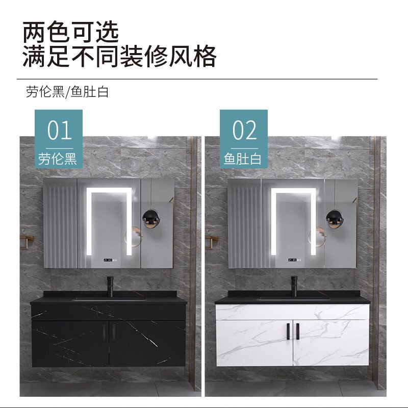 Tủ phòng tắm bằng gỗ slate nguyên khối kết hợp chậu rửa nhỏ gọn hiện đại và đơn giản cho người sử dụng tay <1 | BigBuy360 - bigbuy360.vn