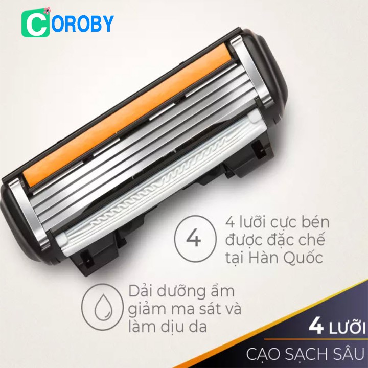 Dao Cạo Râu Dorco Hàn Quốc 4 Lưỡi Cao Cấp