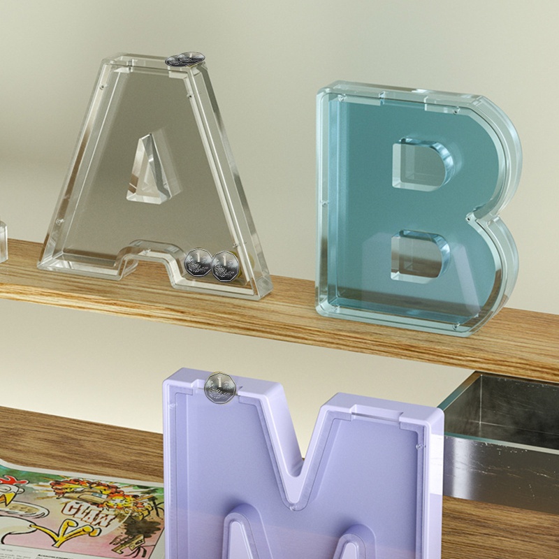 Sa Khuôn Silicone Làm Hộp Đựng Tiền Xu Hình Chữ Cái DIY