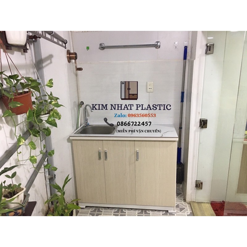 Tủ bếp mini sẵn bồn rửa nhựa Đài Loan FREESHIP cực rẻ