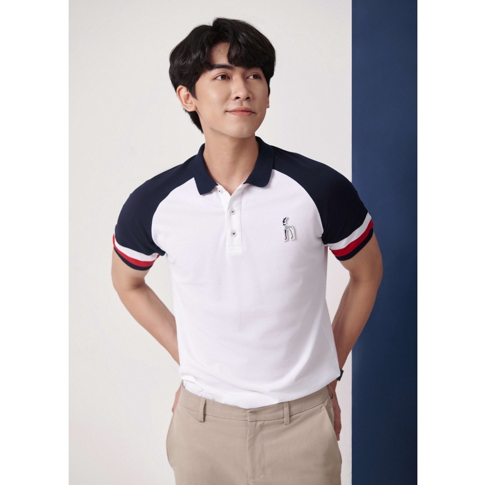 Áo thun polo nam Raglan BUBERANT vải cá sấu cotton năng động cá tính - HUSSIO