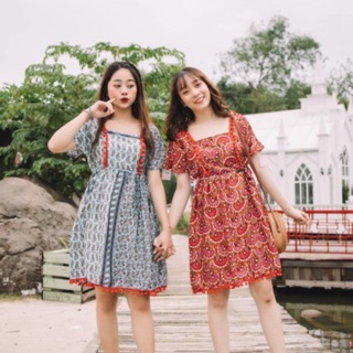 [xả sale] Đầm boho váy thổ cầm babydoll du mục