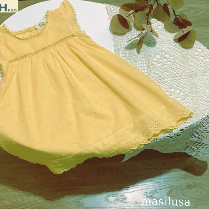 Đầm bé gái vải thô boil