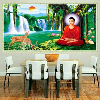 Tranh Đính Đá Thích Ca Mâu Ni Phật 100*61Cm Tranh Đính Đá LV416