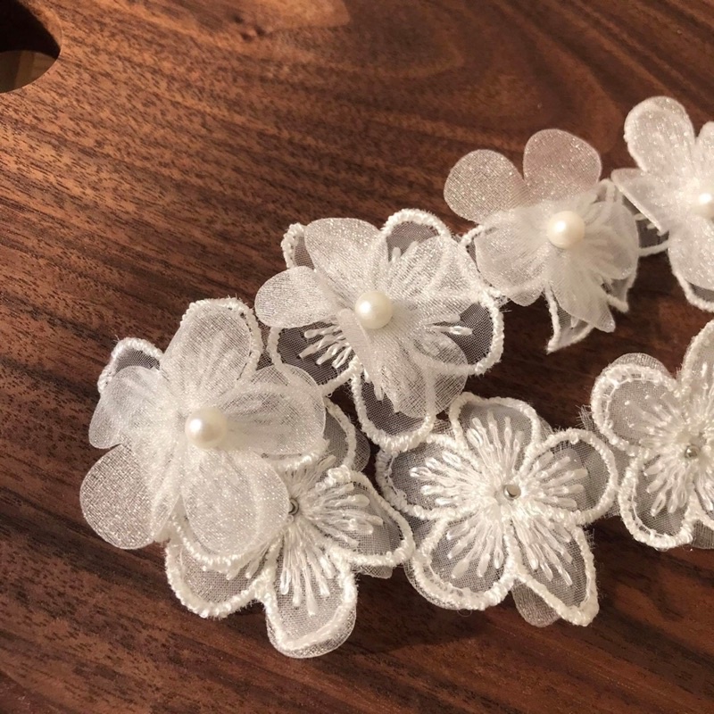 Băng đô - Turban hình bông hoa trắng cho bé