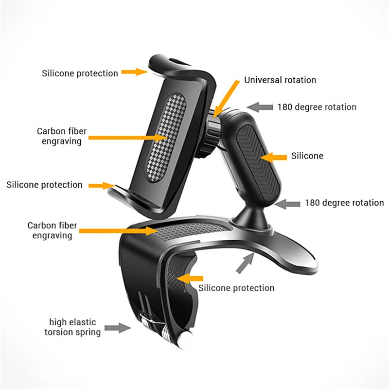 Giá đỡ điện thoại chống trượt xoay 360 độ cho xe hơi | BigBuy360 - bigbuy360.vn