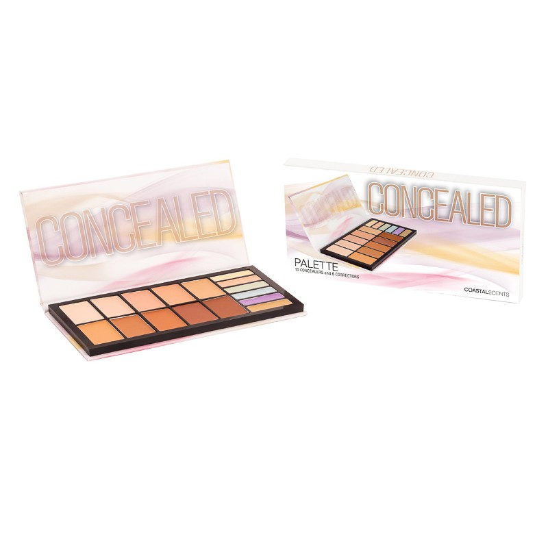 Che khuyết điểm COASTAL SCENTS concealed palette 10 creamy concealer shades + 6 color correcting - chumia