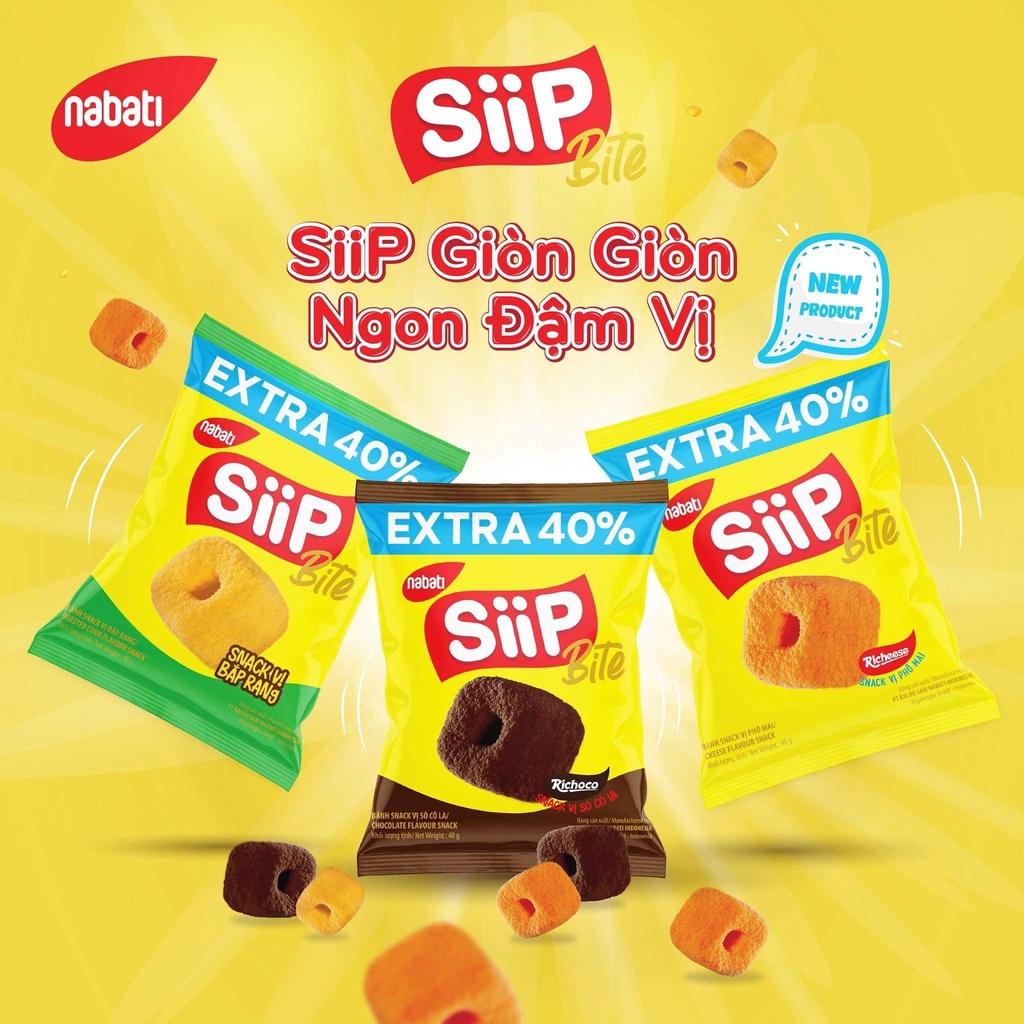 9 gói bánh snack Nabati vị socola, pho mai 40g date T11/2022