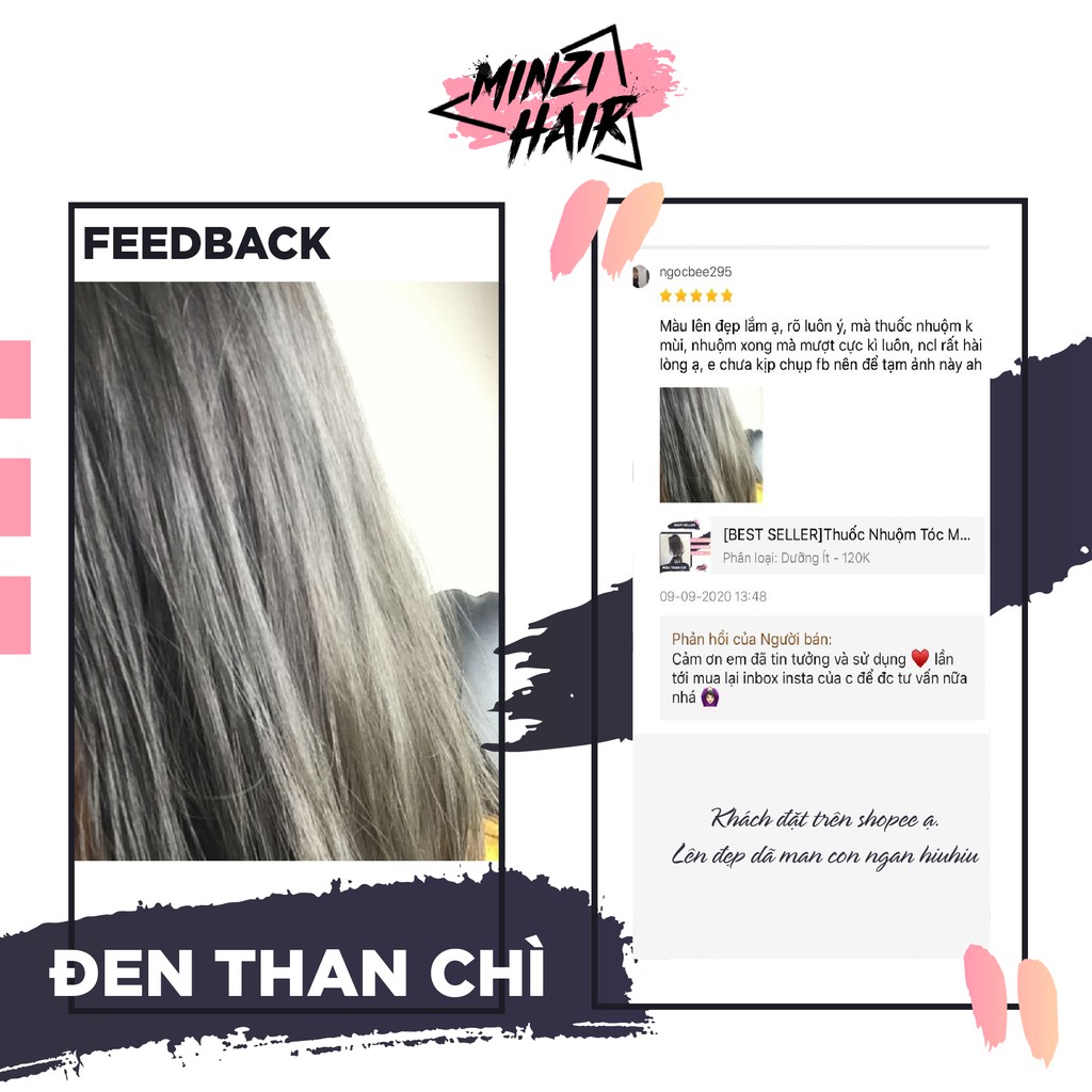 [BEST SELLER]Thuốc Nhuộm Tóc Màu Than Chì - Tặng Ngay Trợ Dưỡng - Không tẩy tóc | BigBuy360 - bigbuy360.vn