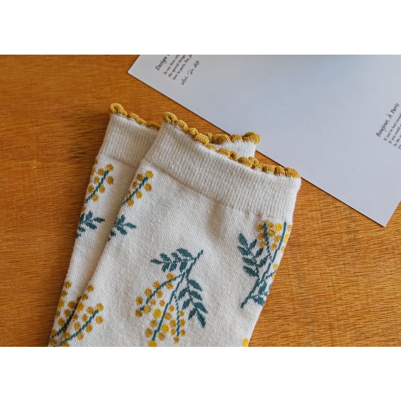 [HÀNG CÓ SẴN] TCC1 - Tất vớ cao cổ nữ hoạ tiết vintage hoa nhí