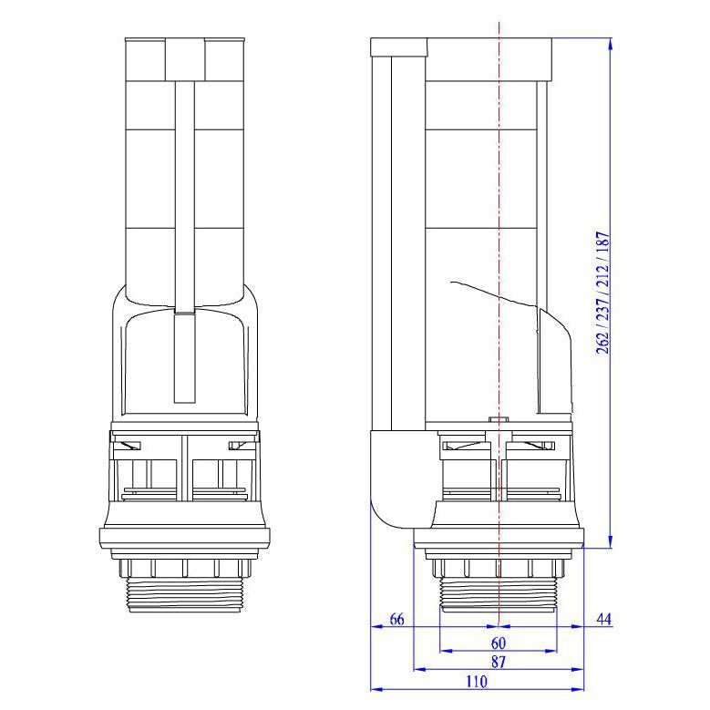 Ruột bồn cầu inax 108. Bộ ruột thay thế cho bồn cầu  Inax 108 (loại bồn cầu có 2 nút nhấn) - HV Store 127
