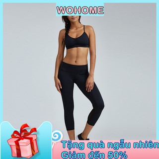 Quần Legging Ống Lửng Thể Thao Nữ Thiết Kế Cắt Nối Vải Thun Lưới