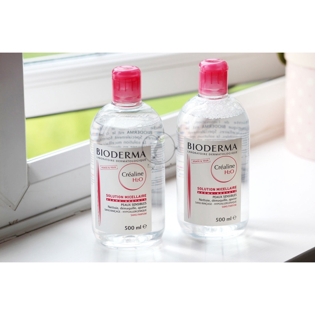 Tẩy Trang Bioderma Sebium H2O Xanh, Crealine H2O Hồng Cho Da Dầu, Da Nhạy Cảm - Hàng Chính Hãng Bill Đầy Đủ, Date Xa