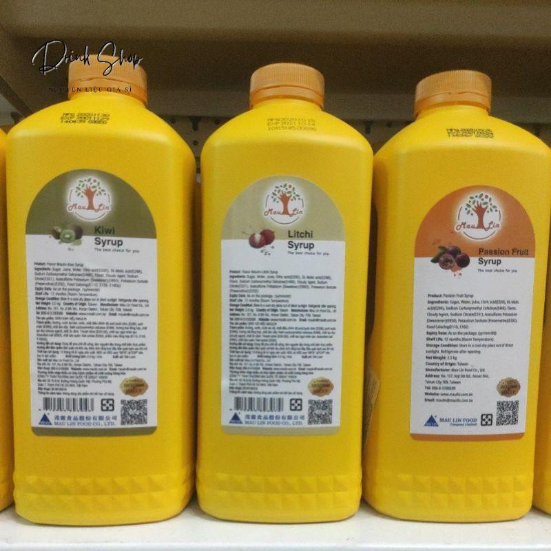 Siro (Syrup) Đài Loan Maulin Đủ Vị 2kg5 Đủ Vị Dưa Lưới, Bạc Hà, Đào, Vải, Dâu, Bạc Hà