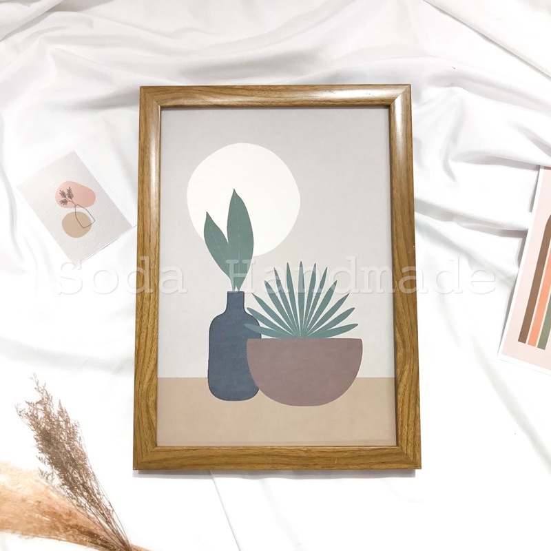 (Tặng kèm tranh)Khung ảnh phong cách Vintage Minimalism Bắc Âu Tối Giản