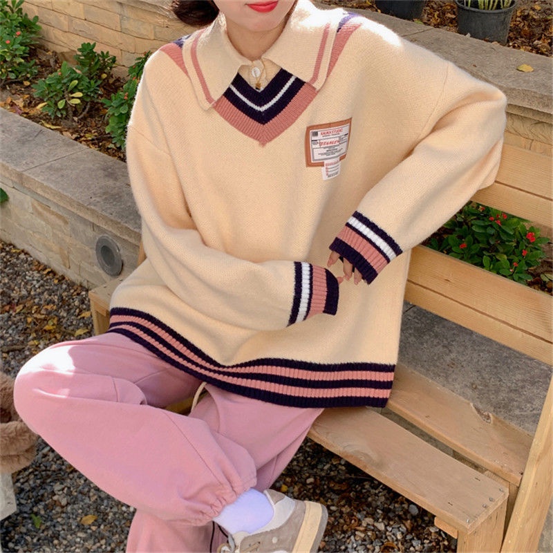 Áo len tay dài dáng rộng thời trang dành cho nữ