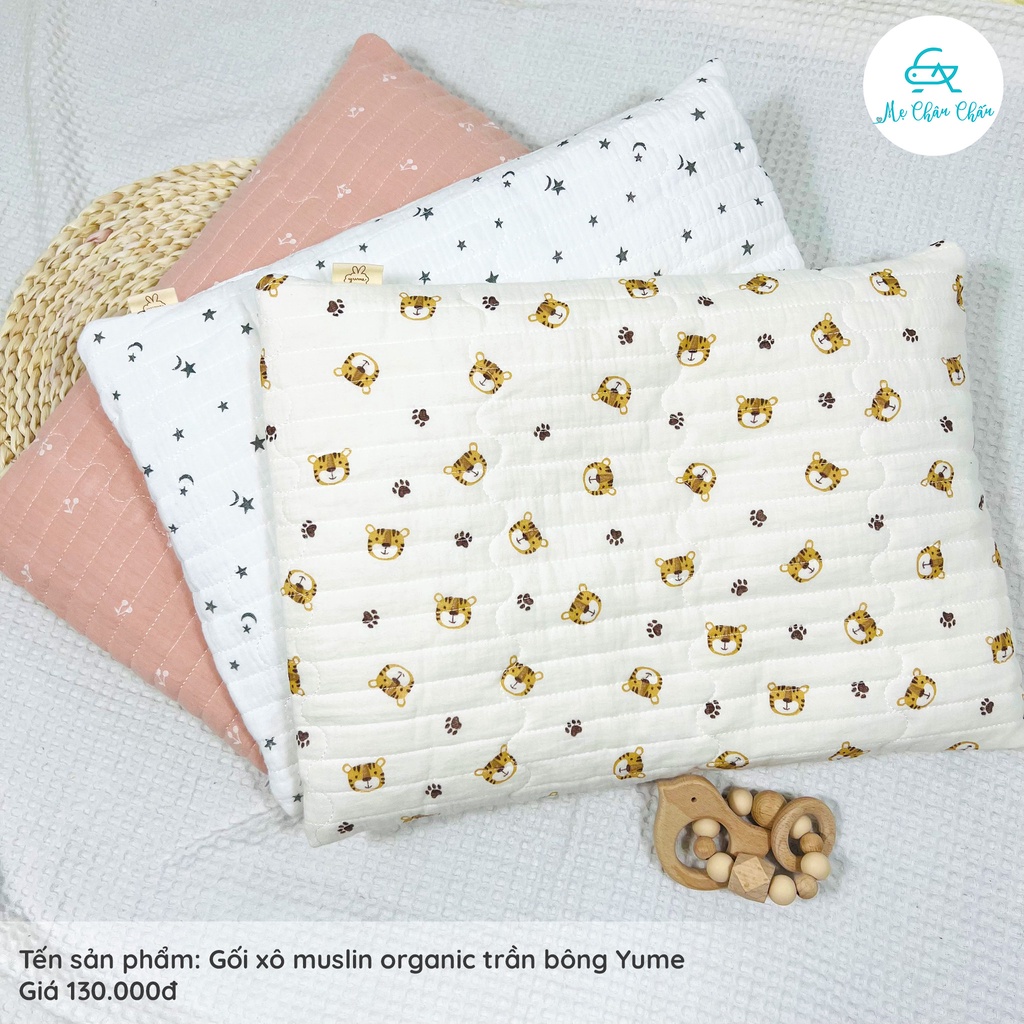 Gối Xô Muslin Organic Trần Bông YuMe Kích Thước 30*40cm ( Hàng Cao Cấp Trần Bông)