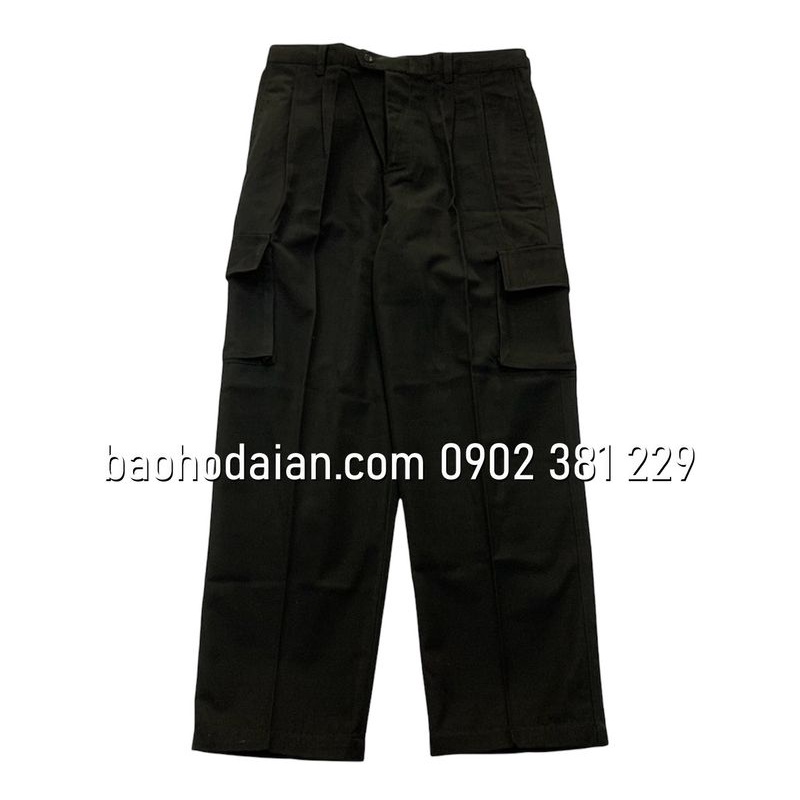 Quần bảo vệ túi hộp kaki thành công màu đen