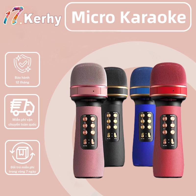 Mic Hát Karaoke Bluetooth Không Dây Công Nghệ Mới Âm vang,Nâng giọng cực chất Loa Bluetooth Mini Hát Karaoke Gia Đình
