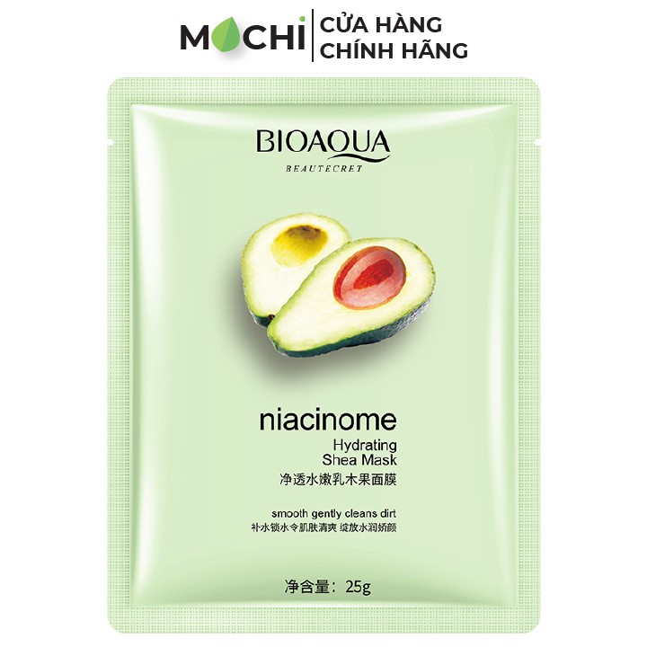 Mặt Nạ Quả Bơ Dưỡng Trắng Da Cấp Ẩm Giảm Mụn Mờ Thâm Shea Mask Giấy Bioaqua Nội Địa Trung MOCHI SHOP | BigBuy360 - bigbuy360.vn