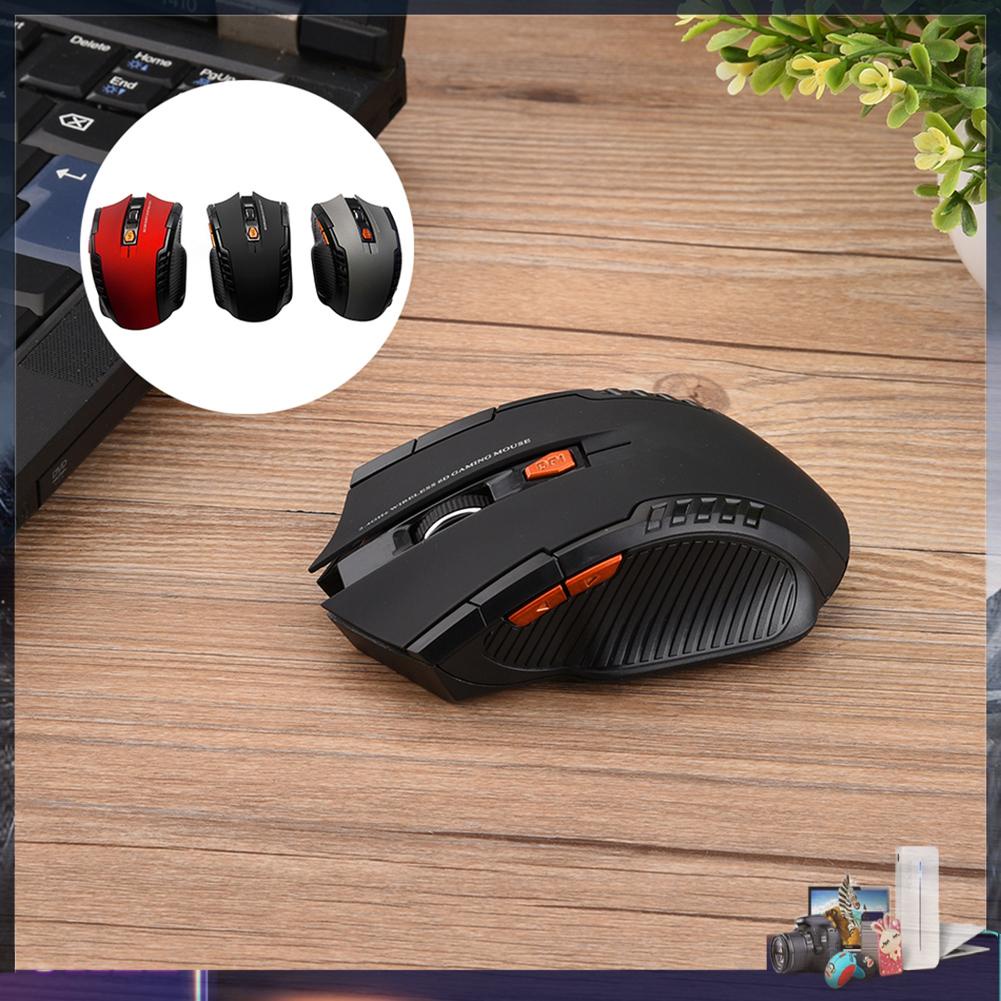 Chuột gaming không dây quang học 2.4GHz 2400DPI 6 nút bấm cho máy tính/ laptop