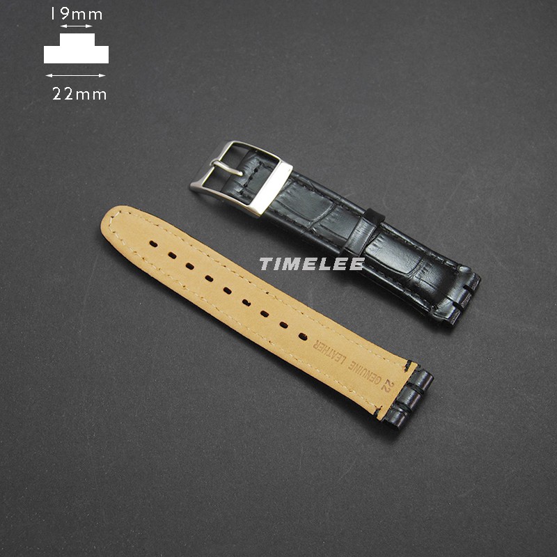 Swatch Dây đeo đồng hồ thay thế bằng da cho cả nam và nữ 17x19mm 19x22mm