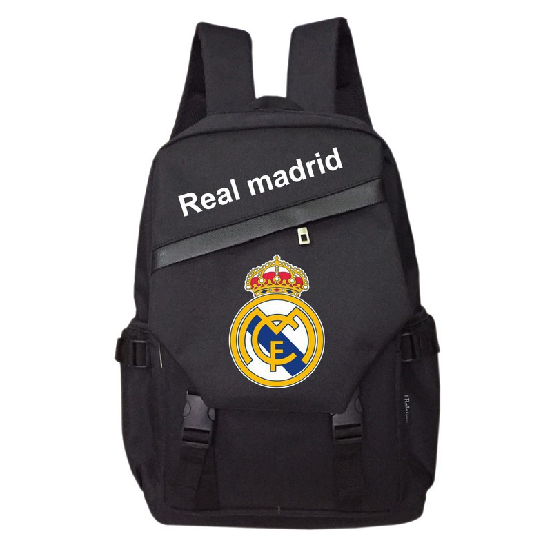 Balo Troy nắp lục giác in logo và tên đội Real Madrid
