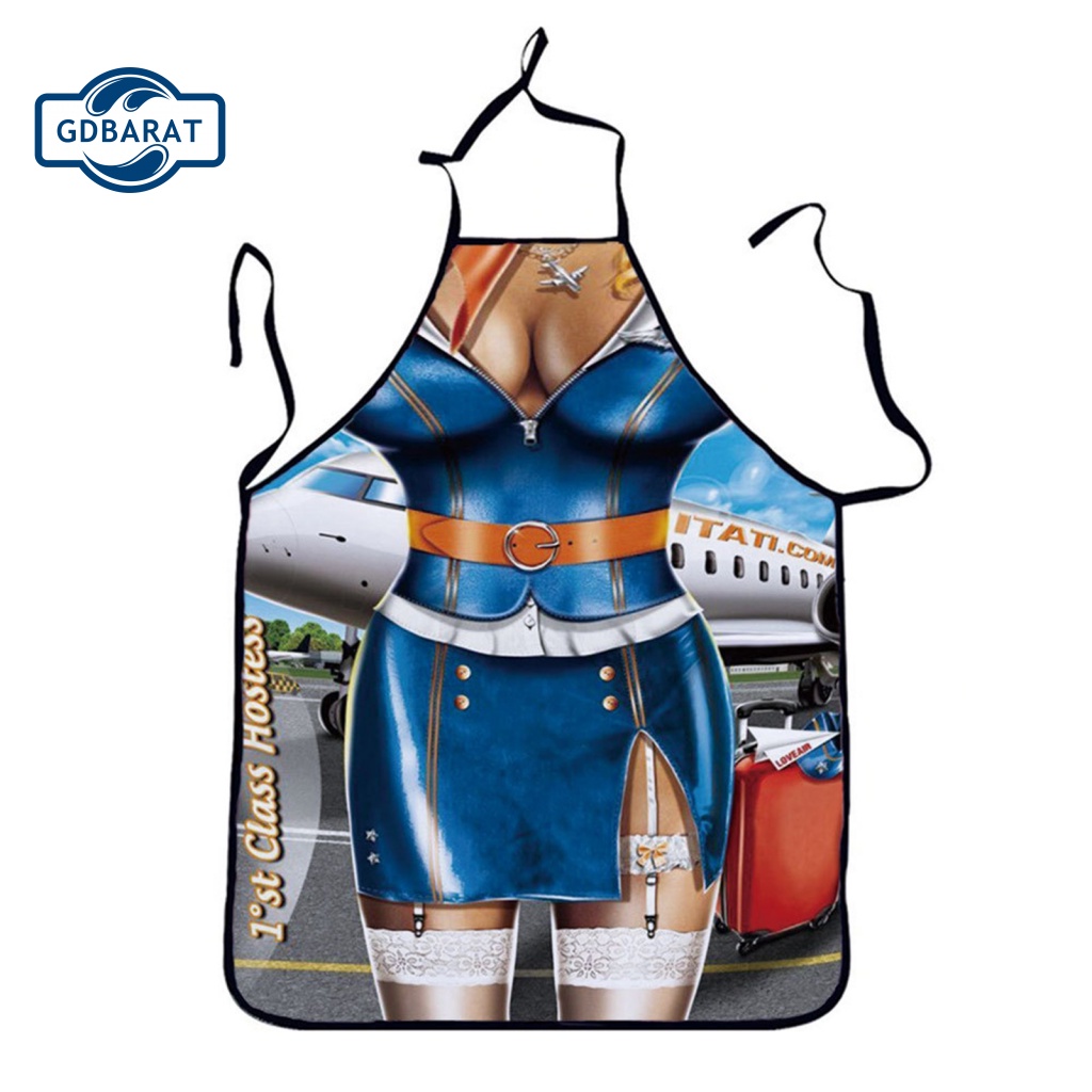 [NYCA Stock] Tạp Dề Unisex Không Tay Dễ Điều Chỉnh Họa Tiết Gợi Cảm