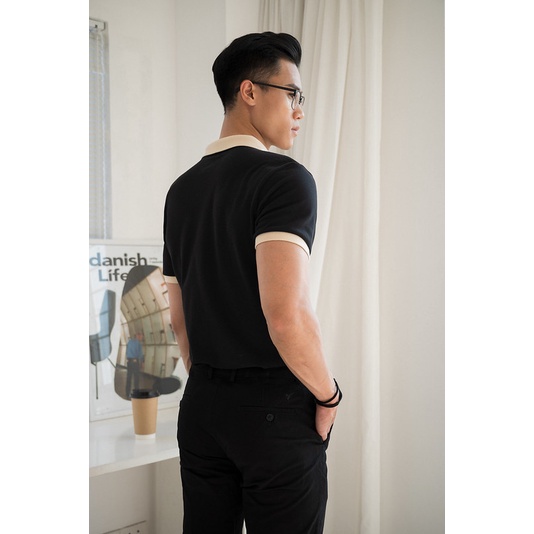 Áo polo nam TORRANO trơn, ngắn tay, form chuẩn, bo kẻ DSTP802