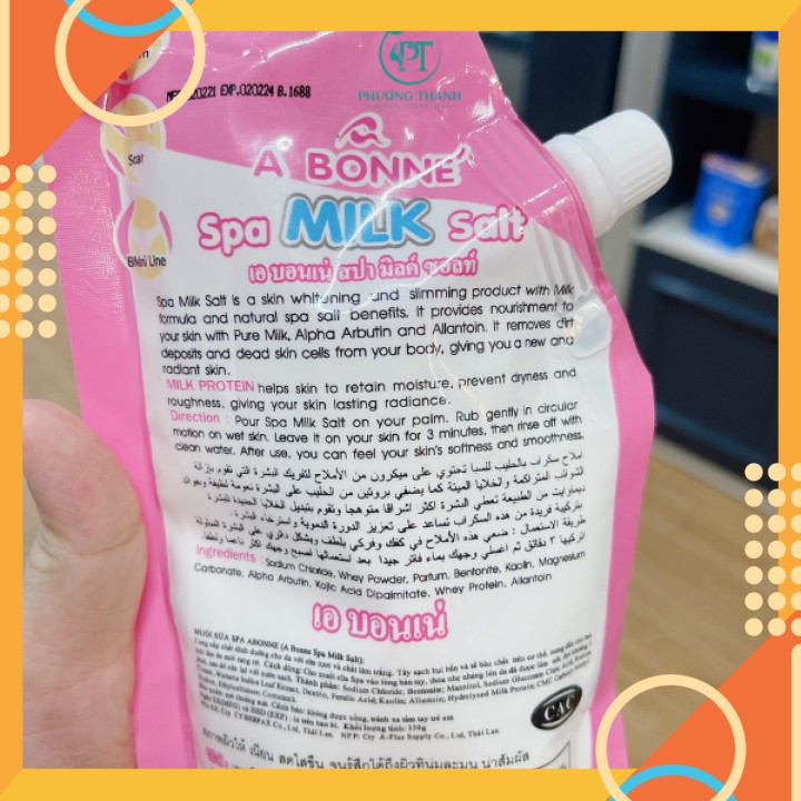 Muối bò tắm tẩy tế bào chết body abone Thái Lan hương sữa tươi (350g) | BigBuy360 - bigbuy360.vn