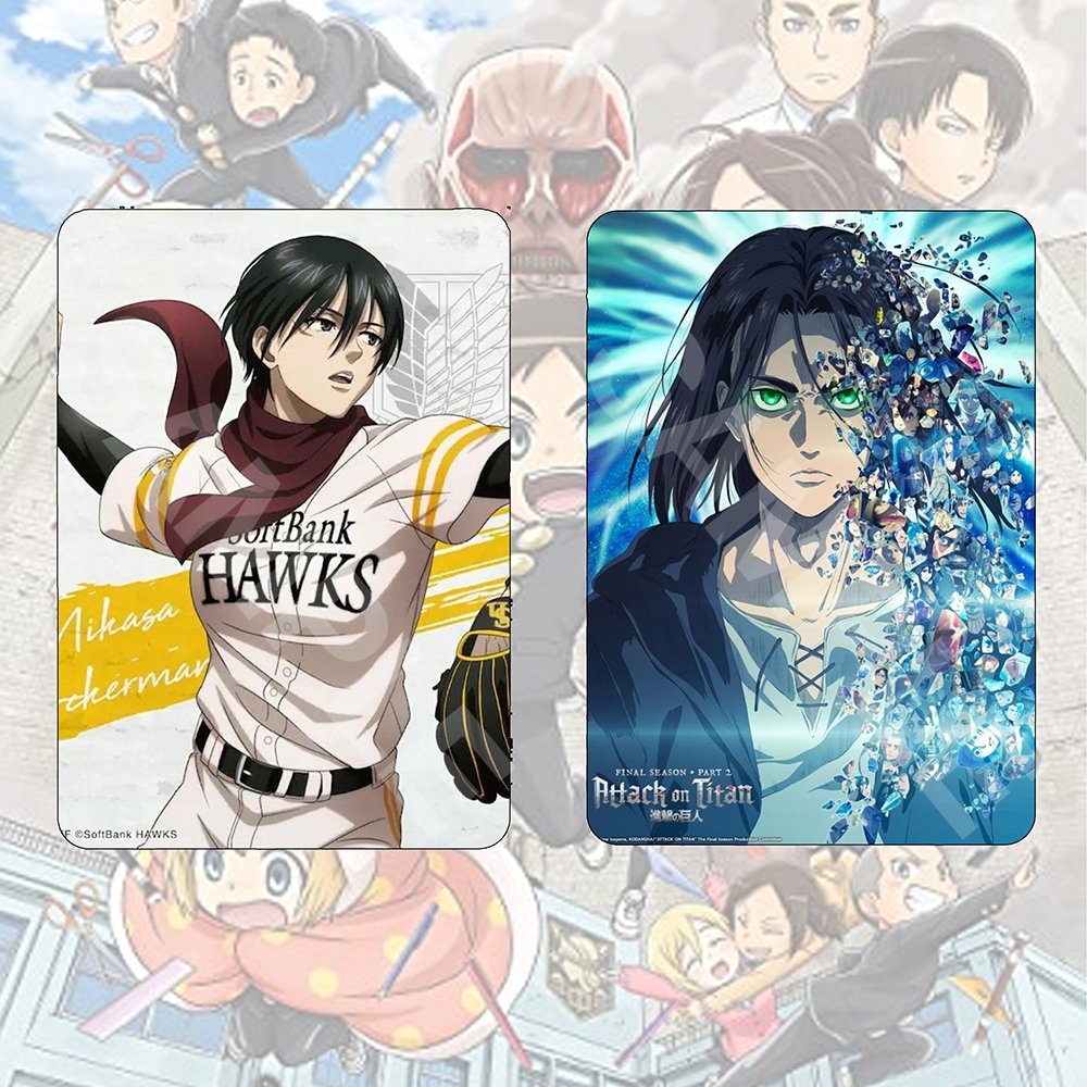 Ảnh card bo góc in hình ATTACK ON TITAN ver BÓNG CHÀY Đại Chiến Titan thẻ bo viền 5*8cm anime chibi sưu tầm #