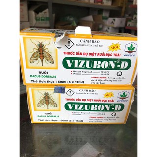 Chế phẩm dẫn dụ diệt ruồi vàng đục trái VIZUBON-D (Hộp 2 lọ 10ml)