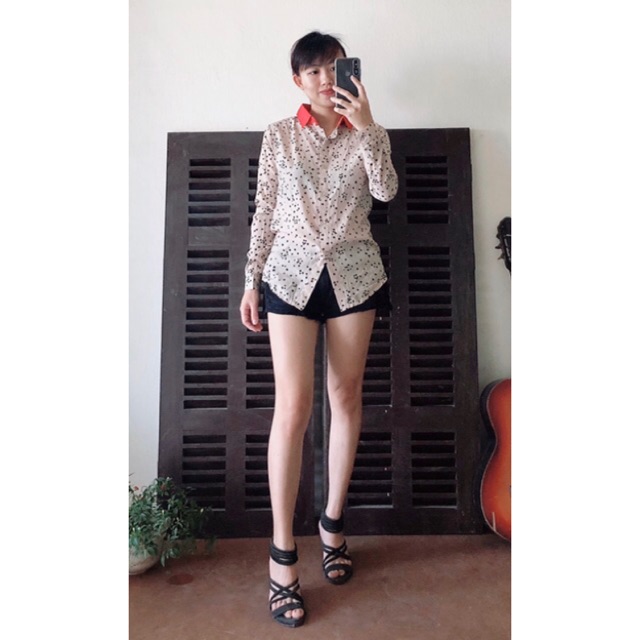 Sơmi voan lụa hoạ tiết sao