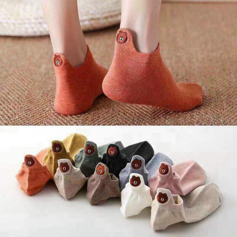 LỐ 10 ĐÔI TẤT GÓT THÊU SIÊU NGỘ NGHĨNH CHO NỮ