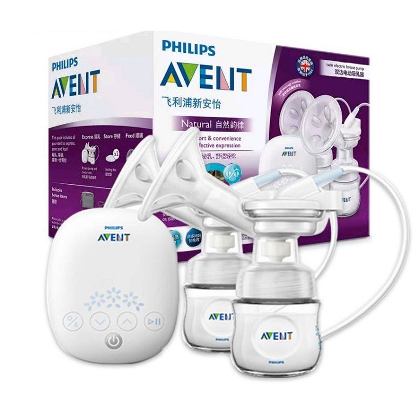 Máy hút sữa điện đôi Philips Avent, chế độ hút sữa xen kẽ giúp mẹ cảm thấy thoải mái và thư giãn, trọng lượng nhẹ
