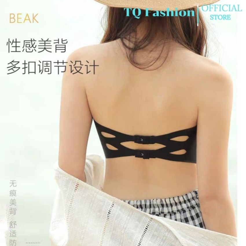 Áo quây ngực ống cài sau đen trắng dáng ngắn co giãn sexy, Áo lót bra croptop không dây thun phông trơn ôm body