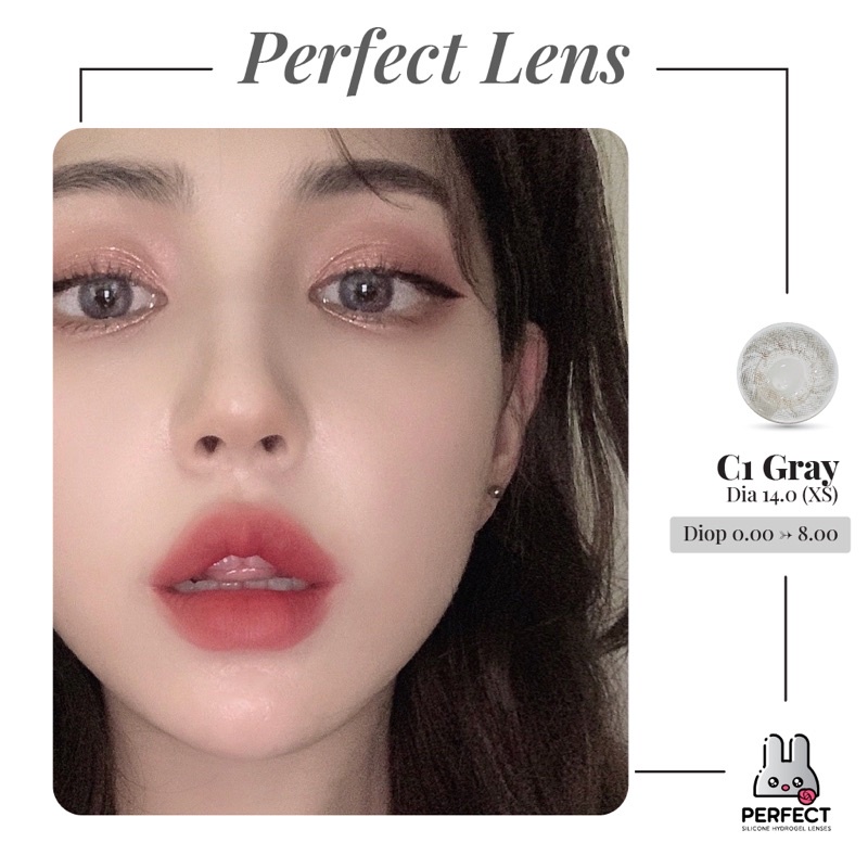 Lens Mắt , Kính Áp Tròng C1 GRAY Có Độ Cận và Không Độ , DIA 14.0 ,Cho Mắt Nhạy Cảm Giá Sale