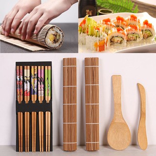 Bộ dụng cụ làm sushi tre, DIY Sushi Maker Onigiri Cơm khuôn Hộp đầu bếp Dụng cụ nấu ăn