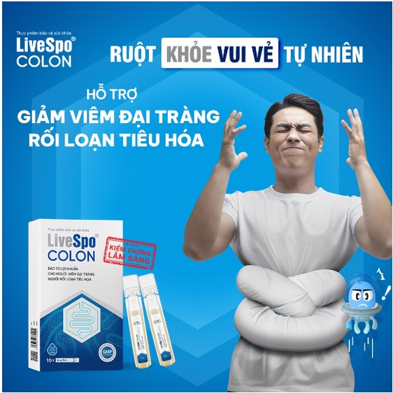 Men vi sinh LiveSpo Colon 3 tỷ bào tử - giảm tiêu chảy, táo bón, viêm đại tràng (H/10 ống x 5ml)