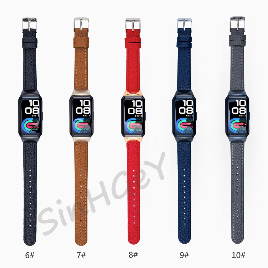 Dây Đeo Da Thay Thế Cho Đồng Hồ Thông Minh Huawei Band 7 / 6 Honor Band 6