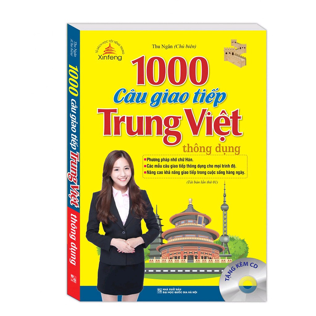 Sách - 1000 câu giao tiếp Trung Việt thông dụng (tái bản kèm CD)