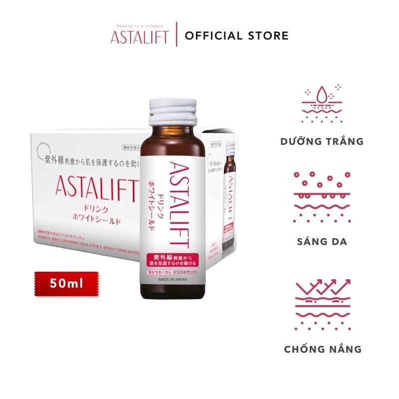 DATE T1/24 NƯỚC UỐNG COLLAGEN LÀM SÁNG DA NHẬT BẢN-ASTALIFT DRINK WHITE 50ml x 10 chai