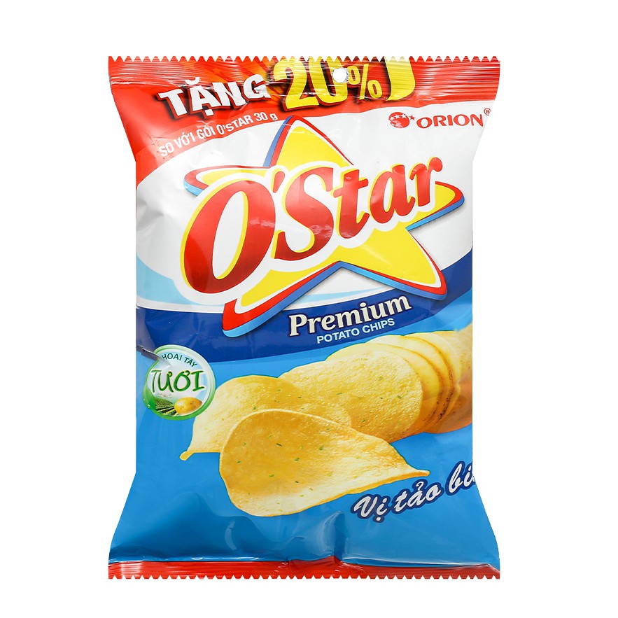Snack Khoai Tây Ostar Orion Vị Trứng Muối, Kim chi, Muối, Tảo biển