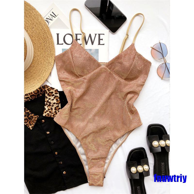 [COD]Swimwear Women Swimsuit Sexy V Neck High Cut Swimming Suit Bodysuit Beach Bathing